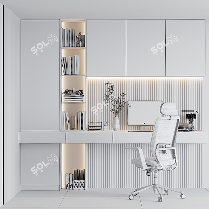 Modern Home Office Furniture Set 3D model image 6