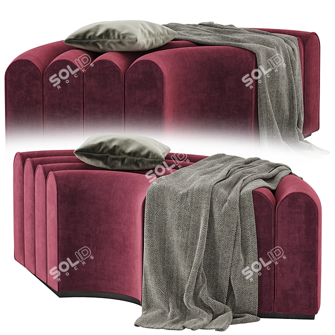 Modern Modular Arkad Corner Armsofa 3D model image 1