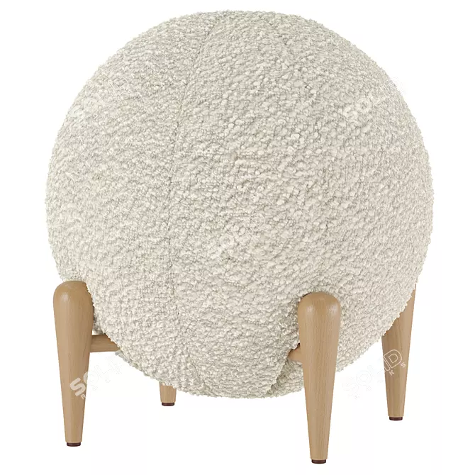 Shearling Ball Stool: Modern Design 3D model image 1