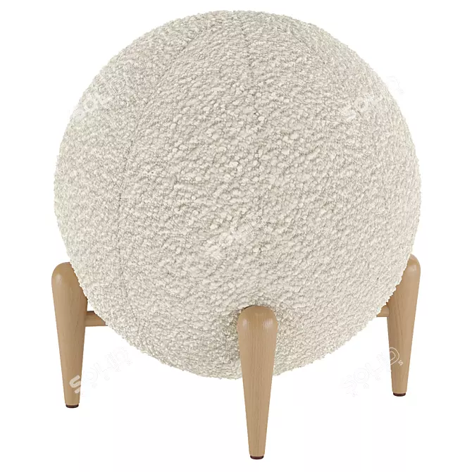 Shearling Ball Stool: Modern Design 3D model image 2