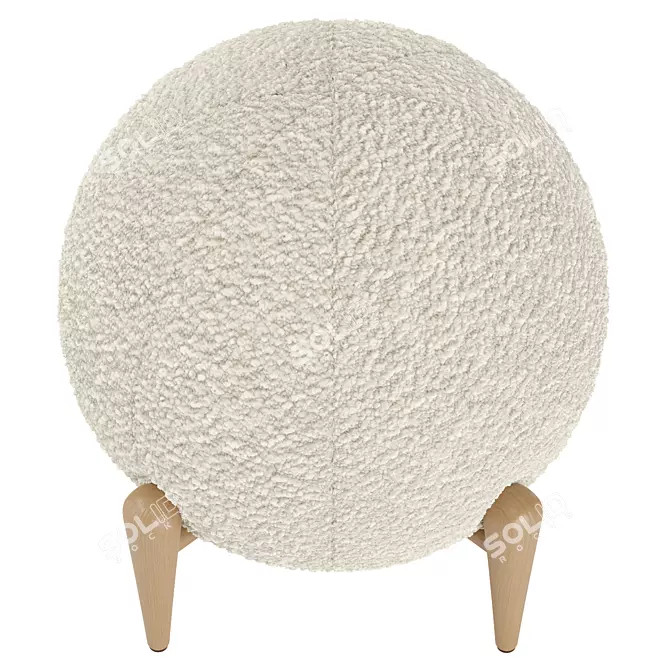 Shearling Ball Stool: Modern Design 3D model image 3