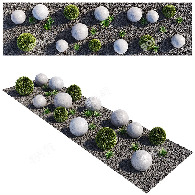 Elegant Courtyard 3D Model | PBR 3D model image 4