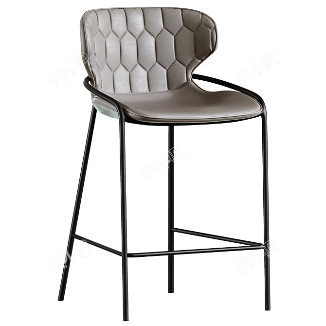 Nairobi Half-Bar Stool, Gray 3D model image 1