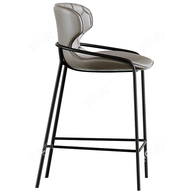 Nairobi Half-Bar Stool, Gray 3D model image 2