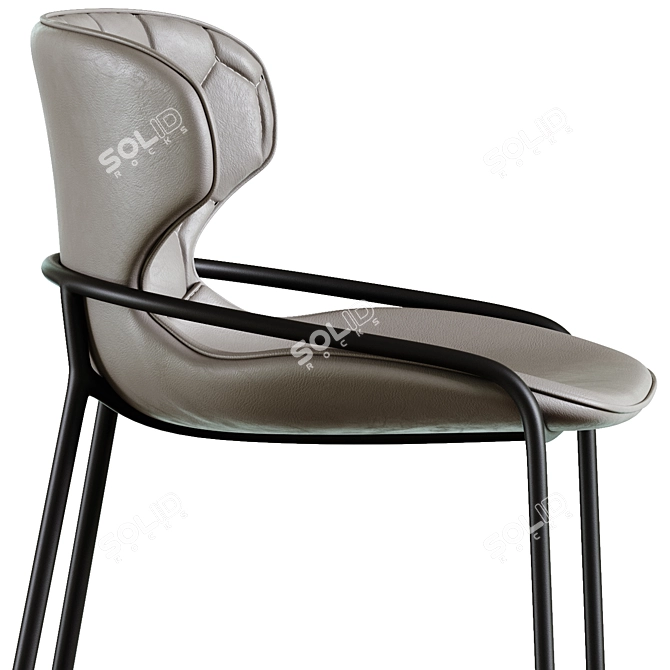 Nairobi Half-Bar Stool, Gray 3D model image 3