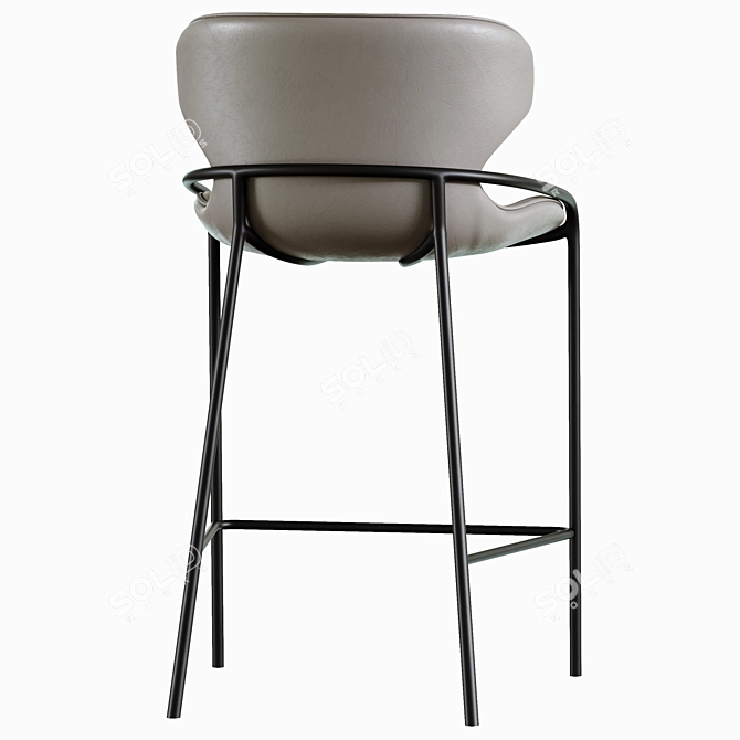 Nairobi Half-Bar Stool, Gray 3D model image 4