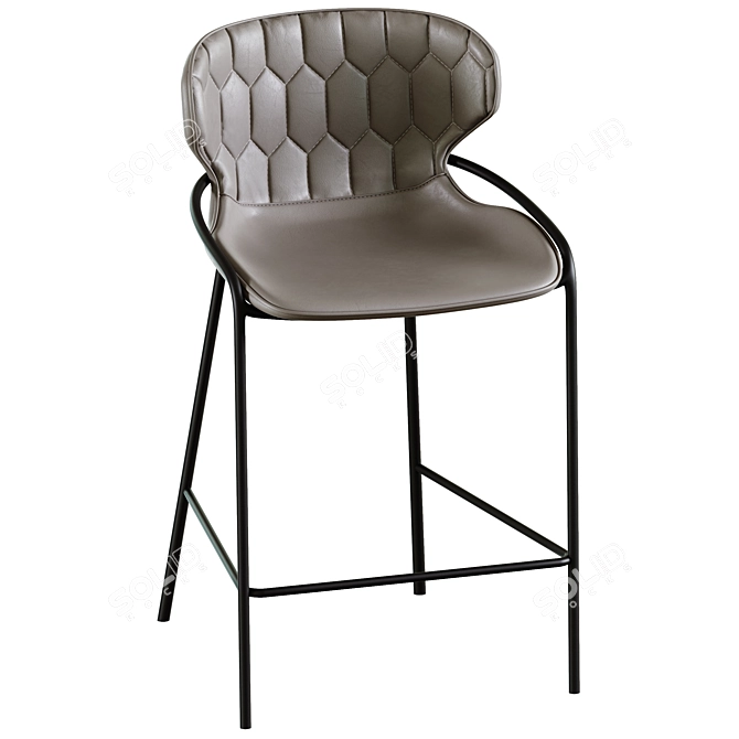 Nairobi Half-Bar Stool, Gray 3D model image 5