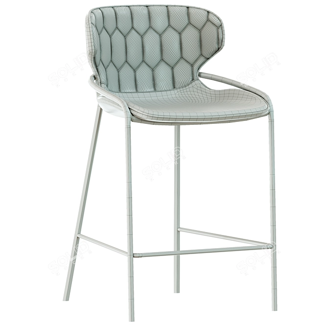 Nairobi Half-Bar Stool, Gray 3D model image 6