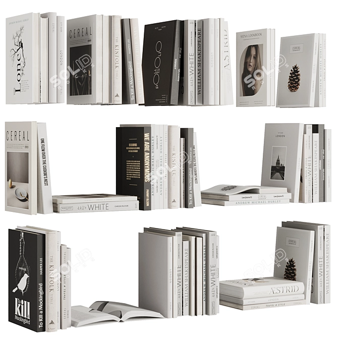 Book Set V1 2016 3D Model 3D model image 1