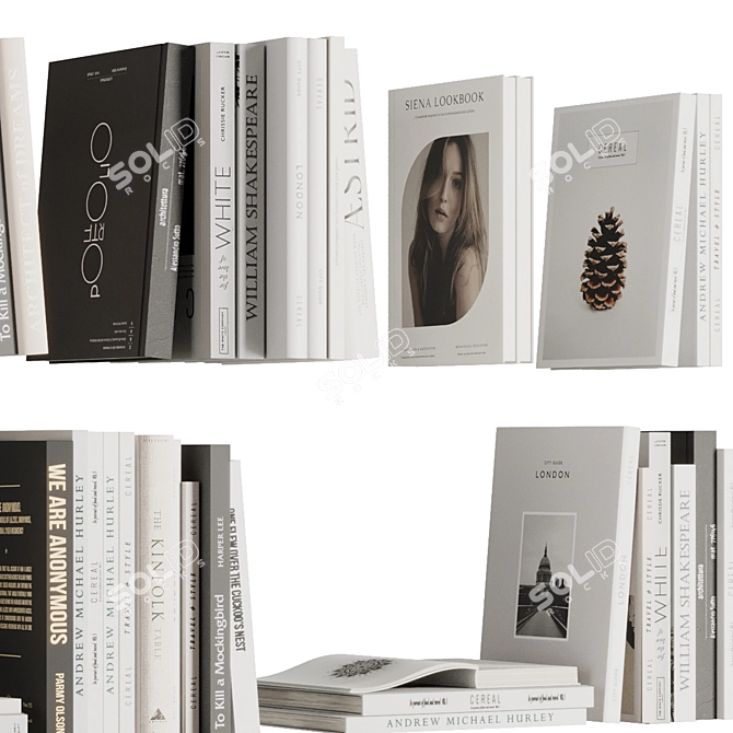 Book Set V1 2016 3D Model 3D model image 2