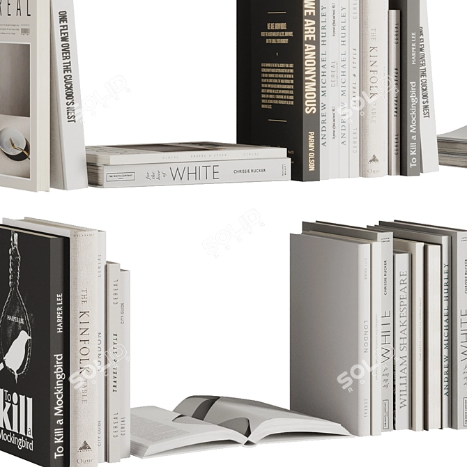 Book Set V1 2016 3D Model 3D model image 3