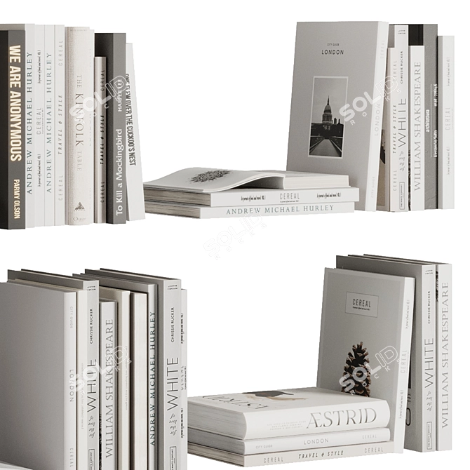 Book Set V1 2016 3D Model 3D model image 4