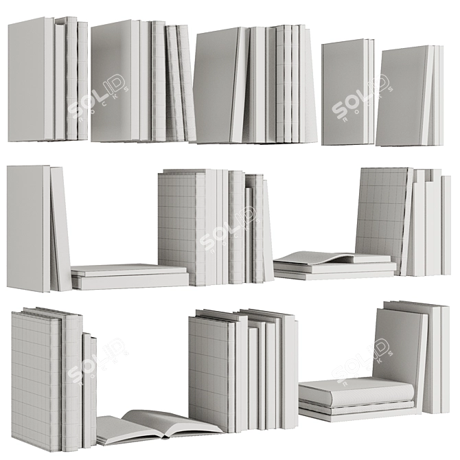 Book Set V1 2016 3D Model 3D model image 5