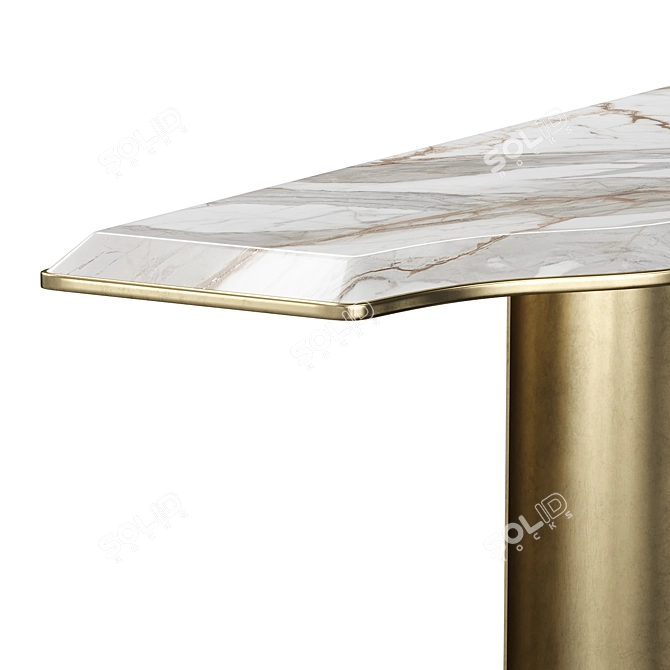 Art-Deco Gold Castle Console 3D model image 3