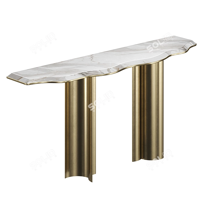 Art-Deco Gold Castle Console 3D model image 4