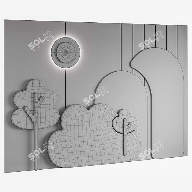  Smoothing Subdivision Wall Panel 3D model image 7