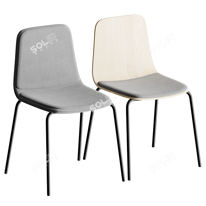 Stylish BISELL Metal Chair 3D model image 1