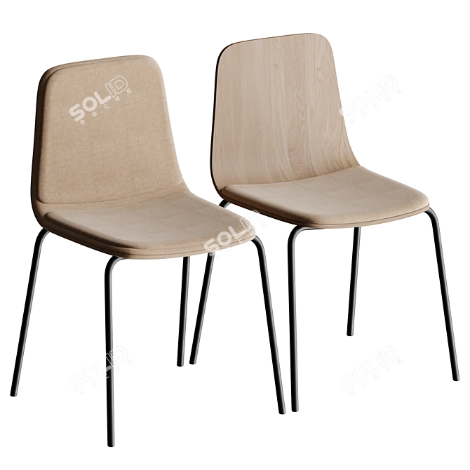 Stylish BISELL Metal Chair 3D model image 2