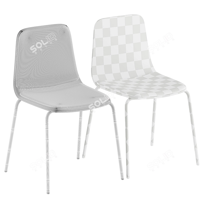 Stylish BISELL Metal Chair 3D model image 4