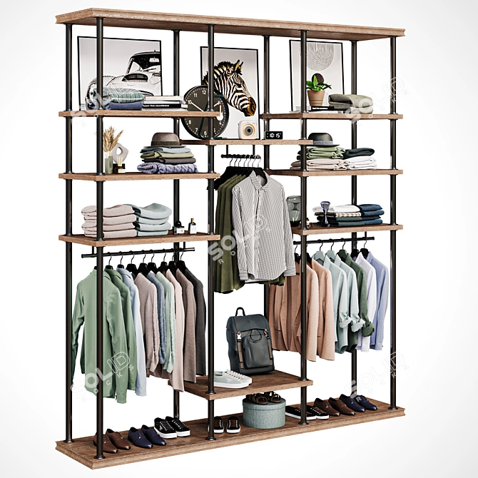 Modern Wardrobe Display Unit 3D model image 2