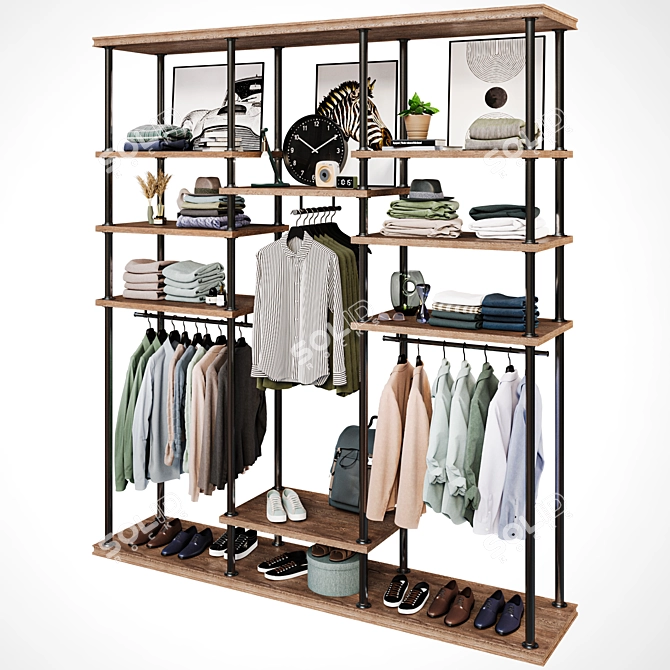 Modern Wardrobe Display Unit 3D model image 6