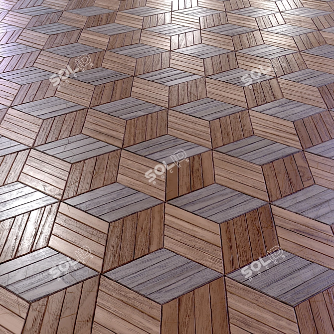 Wooden Parquet Tile Collection 4K 3D model image 4