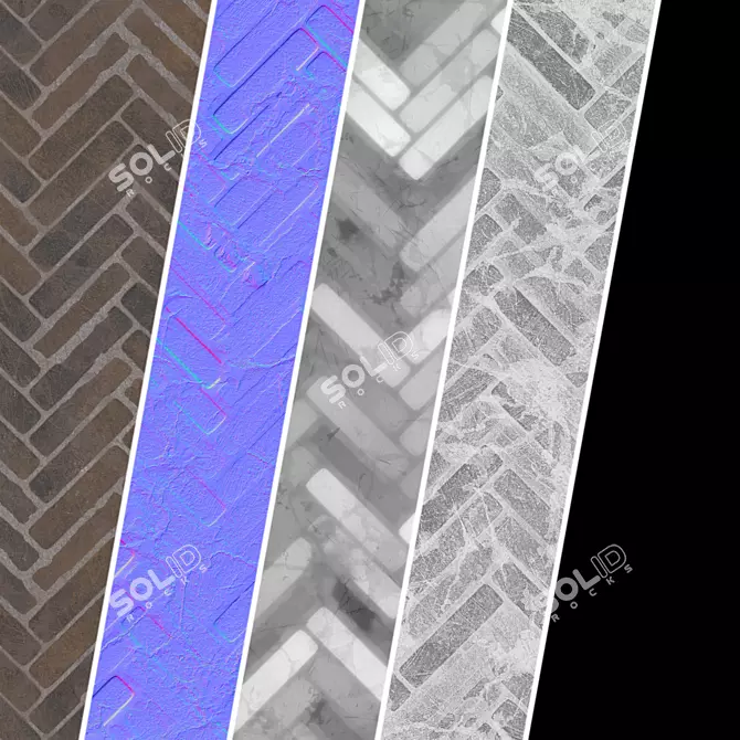 Artisan Slate Seamless Pavement Materials 3D model image 5