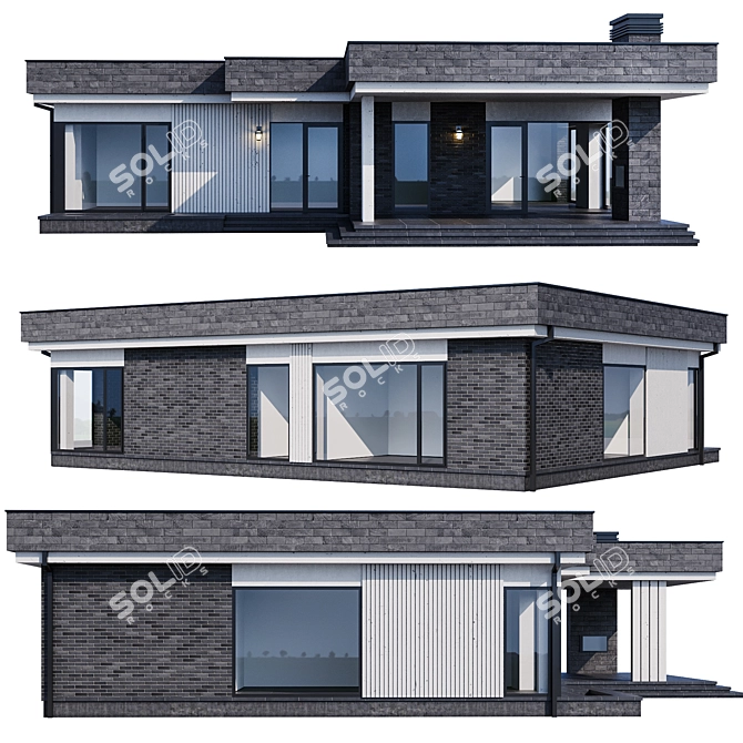 Modern Mansion Model V58 3D model image 2