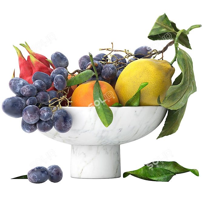 Exotic Fruit Bowl 3D Model 3D model image 3