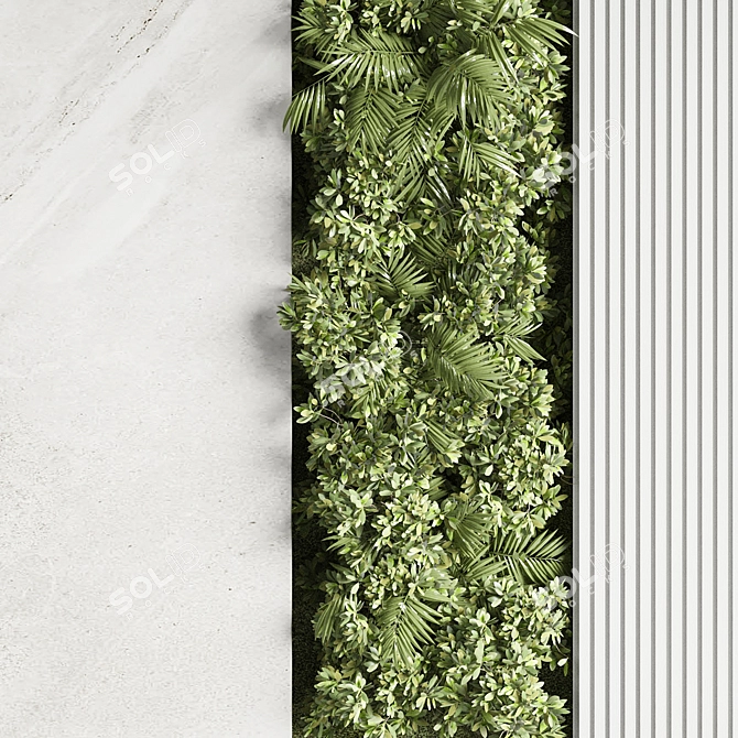 Detailed Green Wall 3D Model 3D model image 4