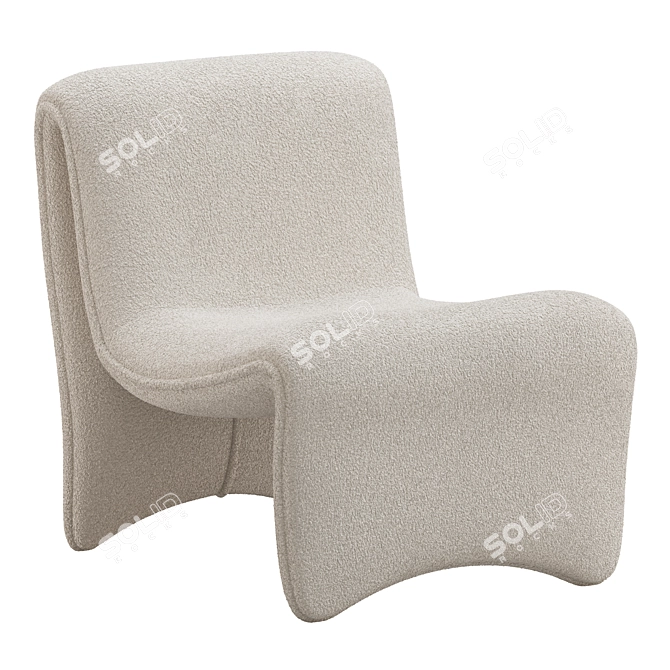 Plush Shearling Chair, Cardiff Cream 3D model image 1