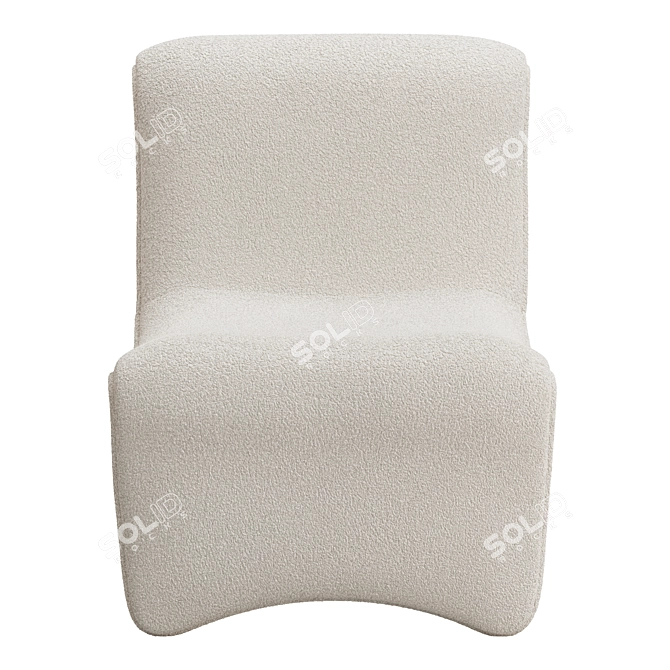 Plush Shearling Chair, Cardiff Cream 3D model image 2