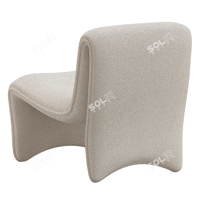 Plush Shearling Chair, Cardiff Cream 3D model image 3