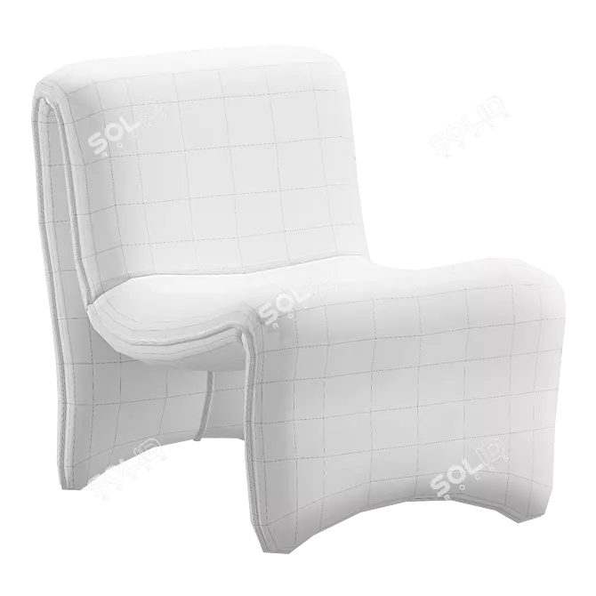 Plush Shearling Chair, Cardiff Cream 3D model image 4