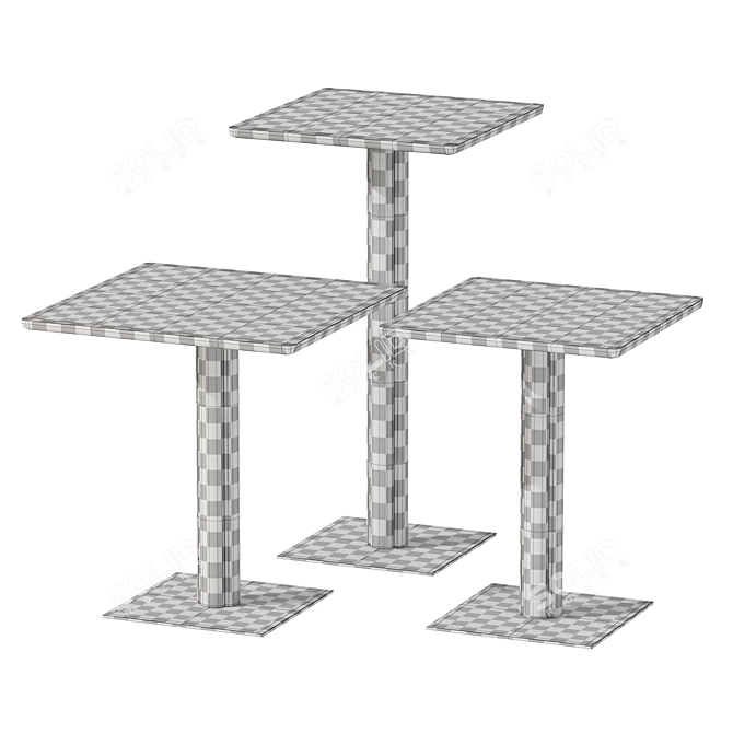 Sipa One Wooden Table 600x600x750 3D model image 2