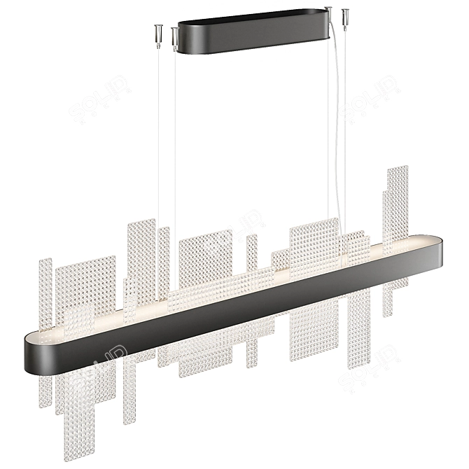 Elegant Ribbon Linear Lighting Fixture 3D model image 1