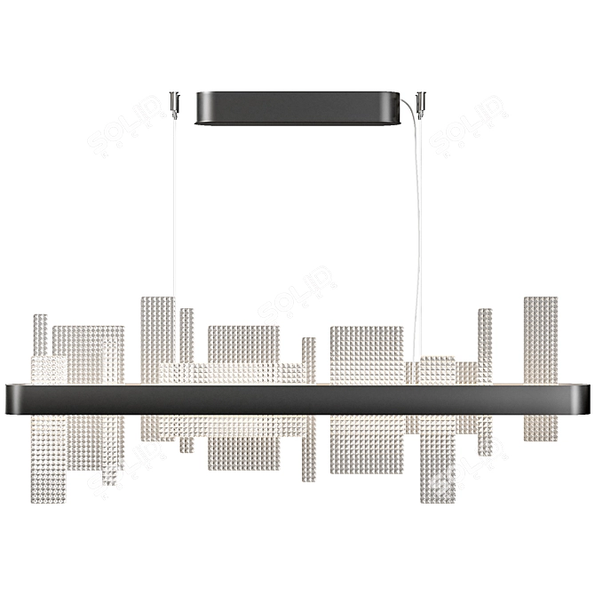 Elegant Ribbon Linear Lighting Fixture 3D model image 2