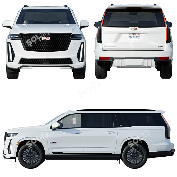 Cadillac Escalade-V 2023: Bold Elegance 3D model image 2