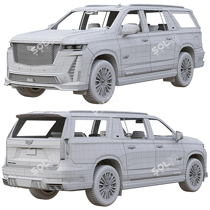 Cadillac Escalade-V 2023: Bold Elegance 3D model image 7