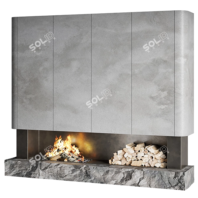 High-Quality Fireplace 3D Model 3D model image 1