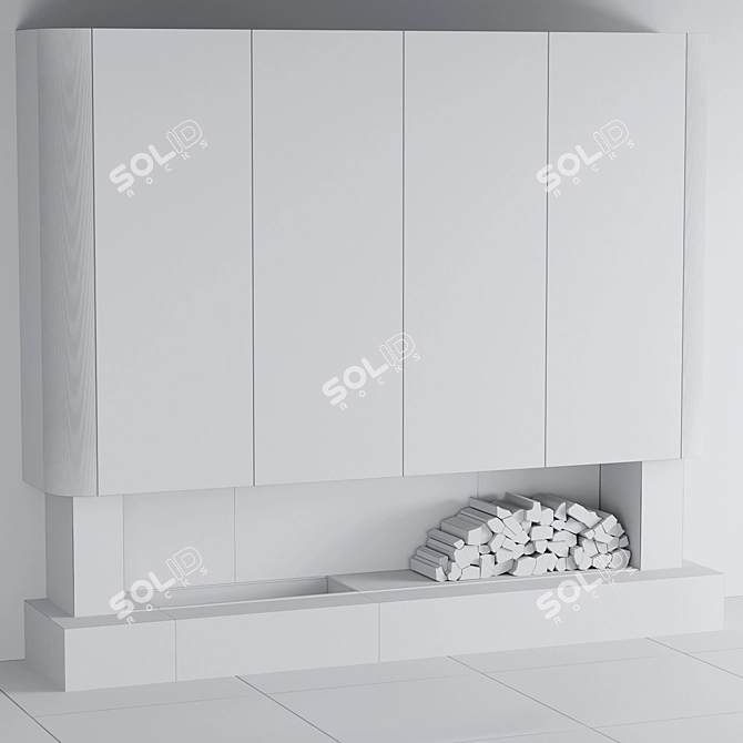 High-Quality Fireplace 3D Model 3D model image 5