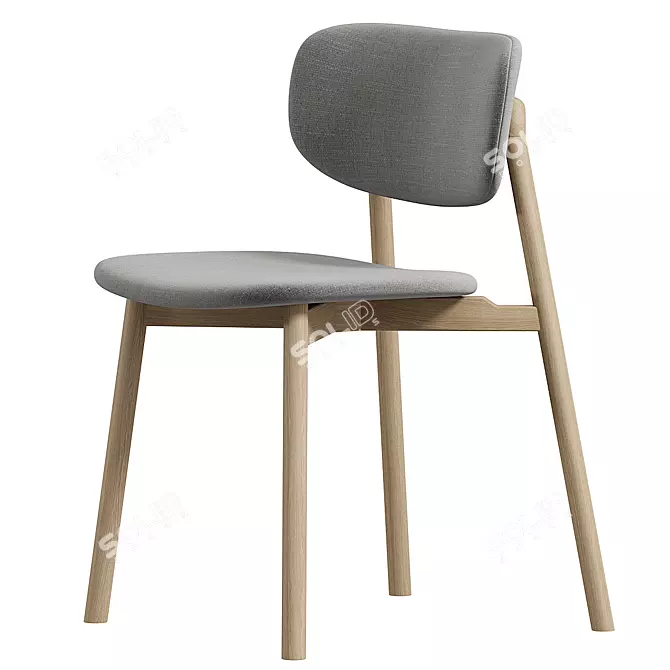 Sleek Modern Fabric Chair Design 3D model image 2