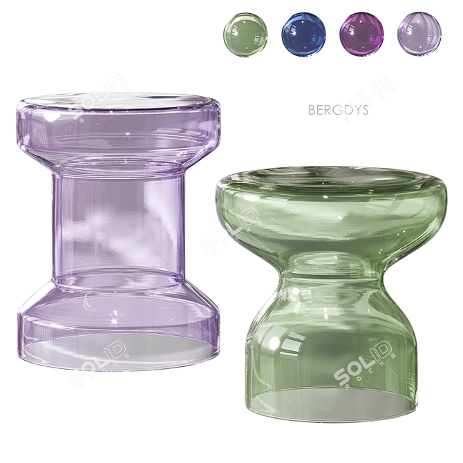 Contemporary Glass Side Table 3D model image 1