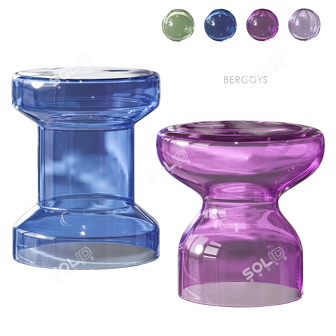 Contemporary Glass Side Table 3D model image 2