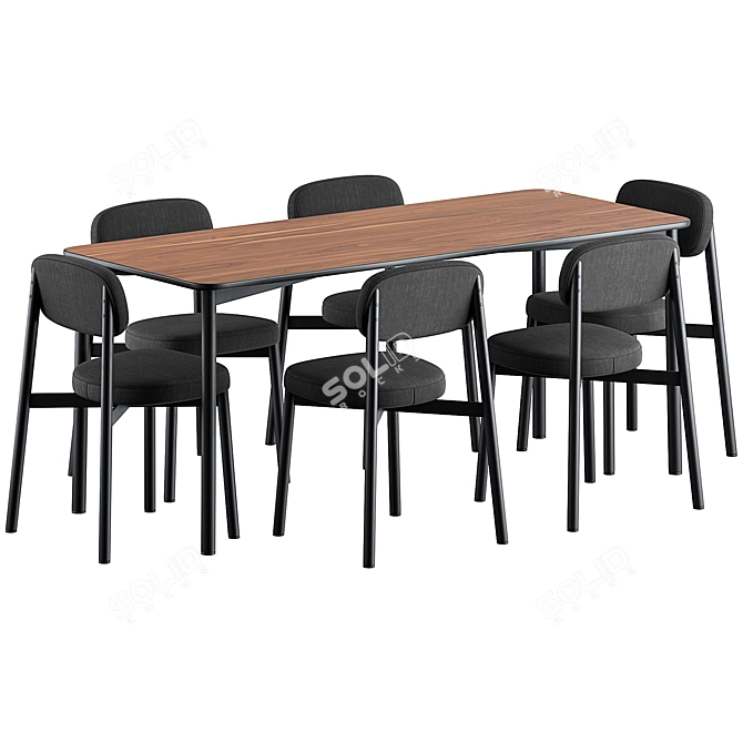  Stylish Residence Table and Chair 3D model image 1