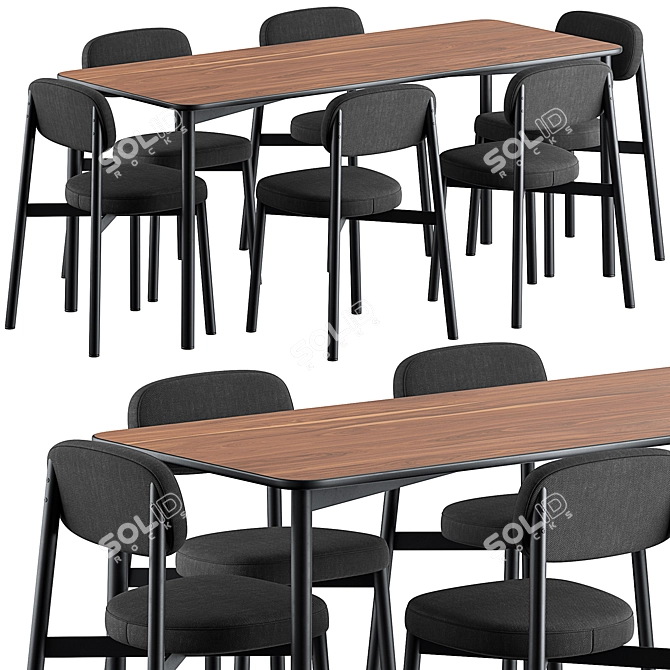  Stylish Residence Table and Chair 3D model image 2