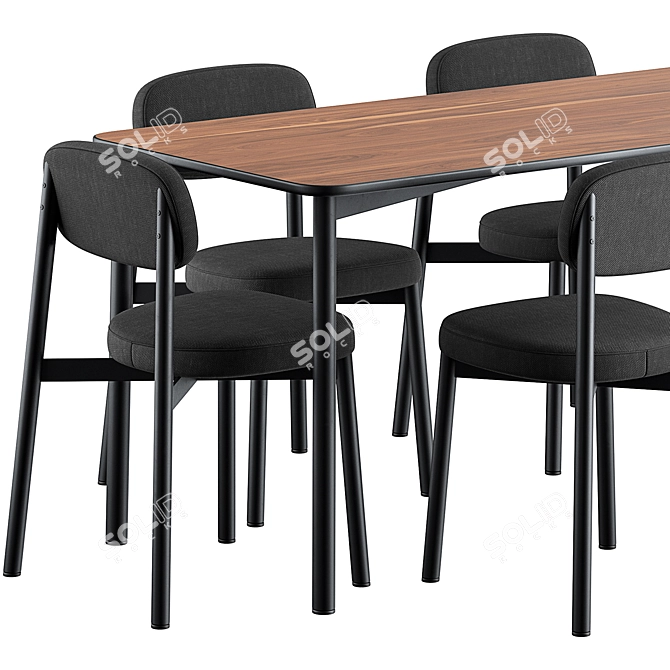  Stylish Residence Table and Chair 3D model image 3