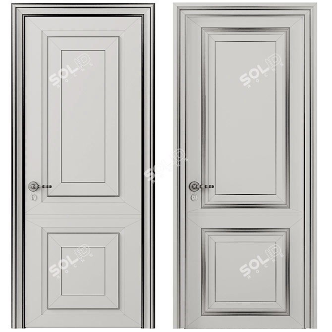 Modern Interior Door Set 2016 3D model image 4