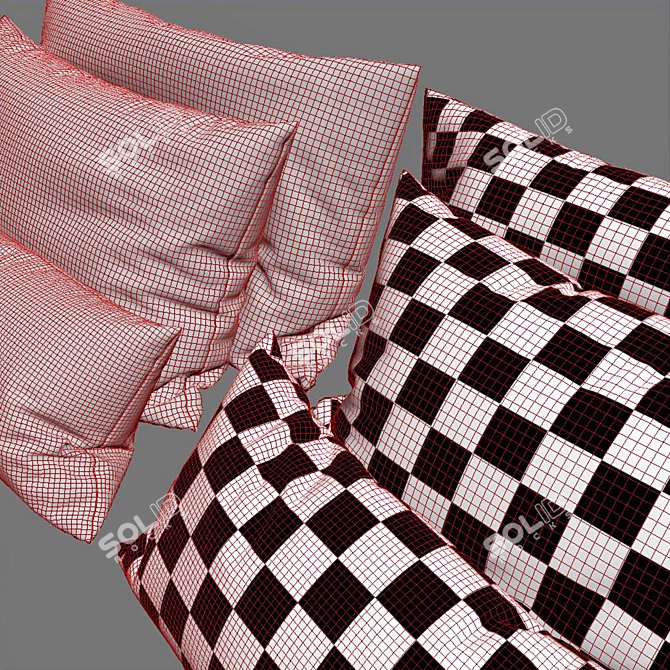 Inkstrokes Admiral Decorative Pillows 3D model image 4