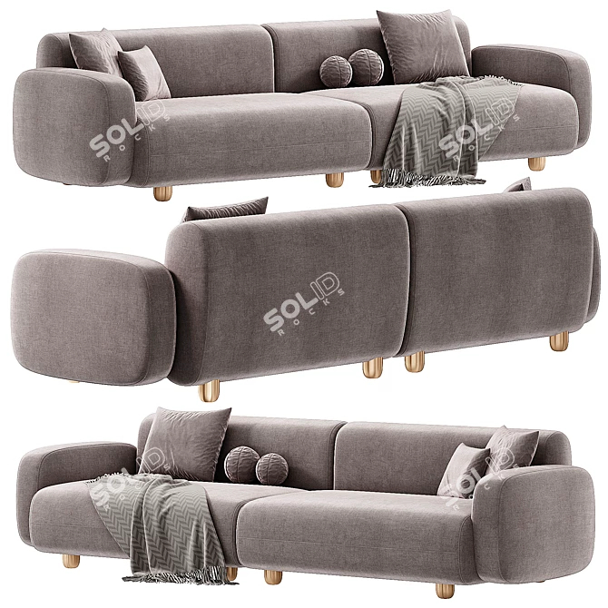 Modern Italian Dolmen Sofa Design 3D model image 2